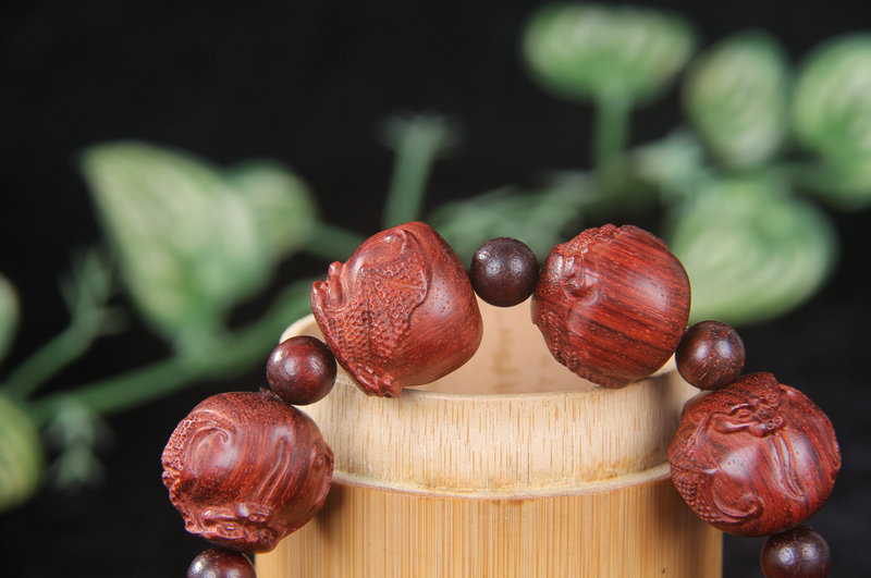 Lobular rosewood Futao Fushou double full head beads 2.0cm